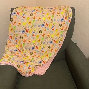 Little Sleepies ABC pink cloud blanket